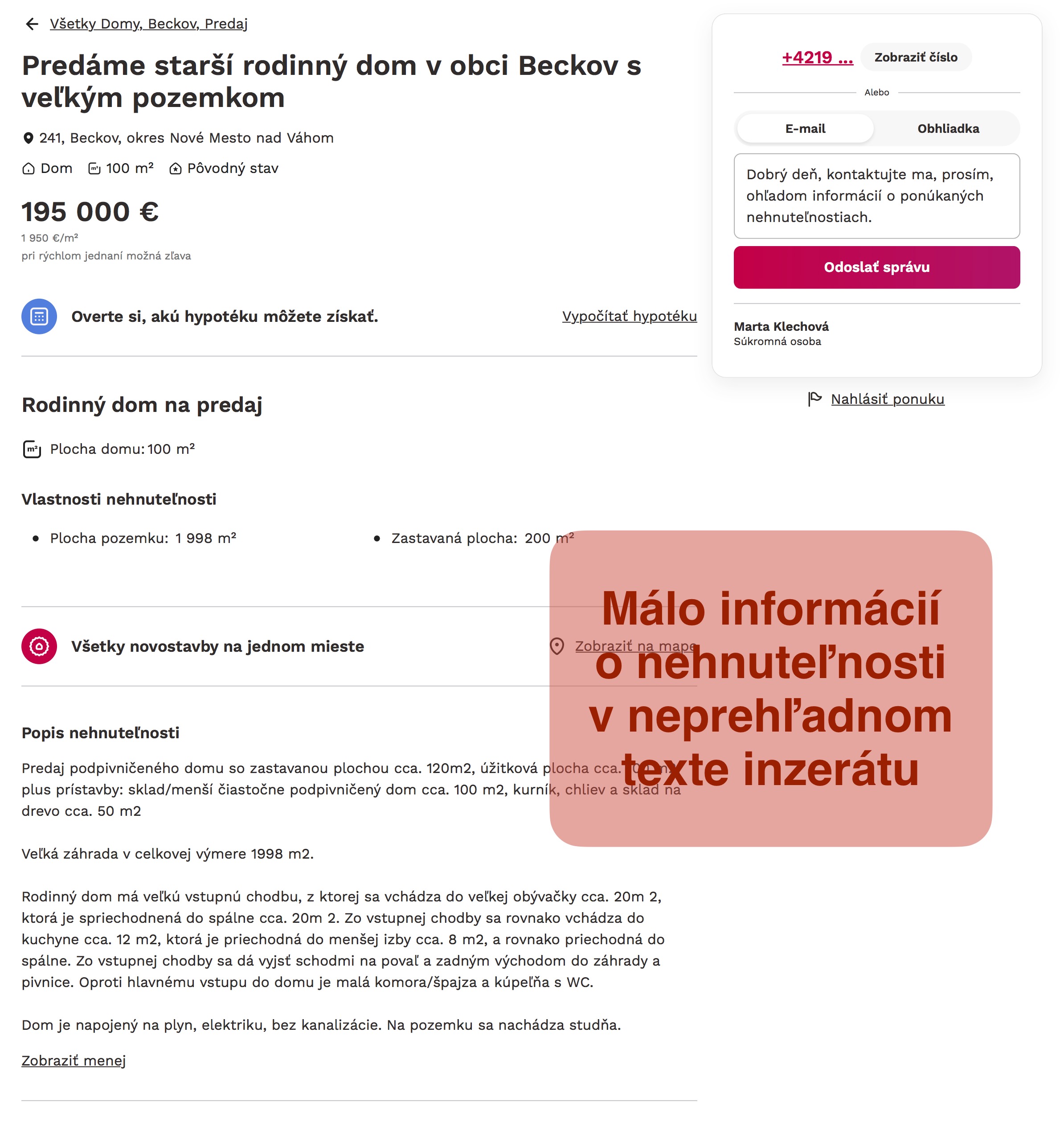 PÚTAVÝ TEXT INZERÁTU